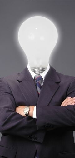 Man with lightbulb head