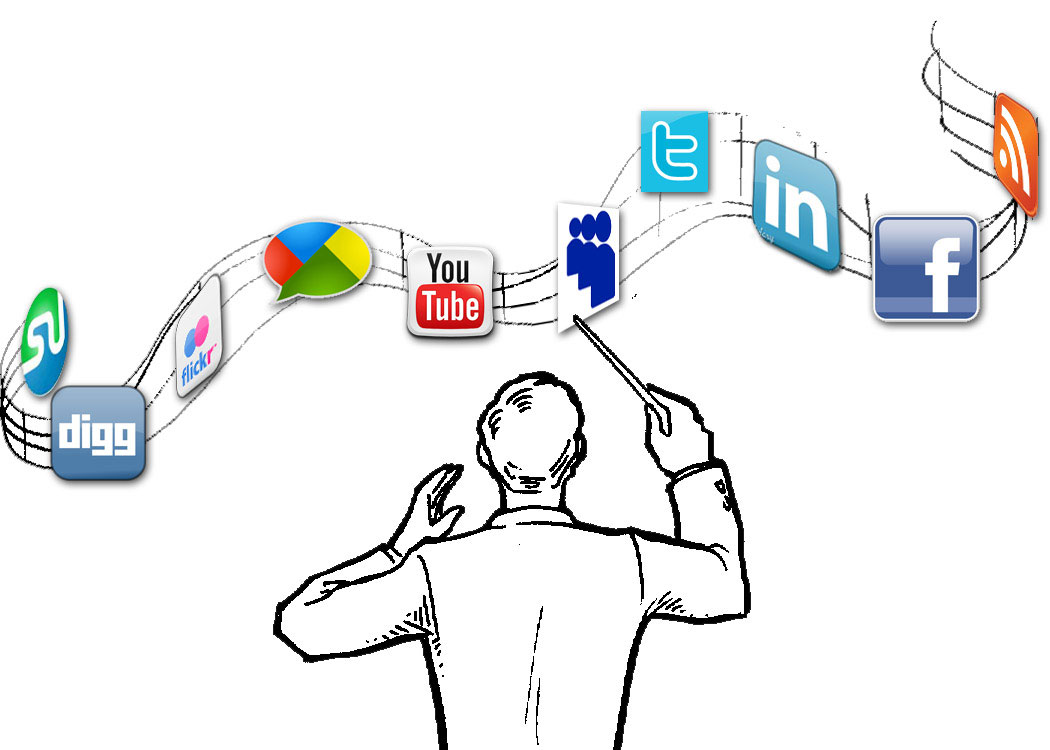 Social media conducting logos
